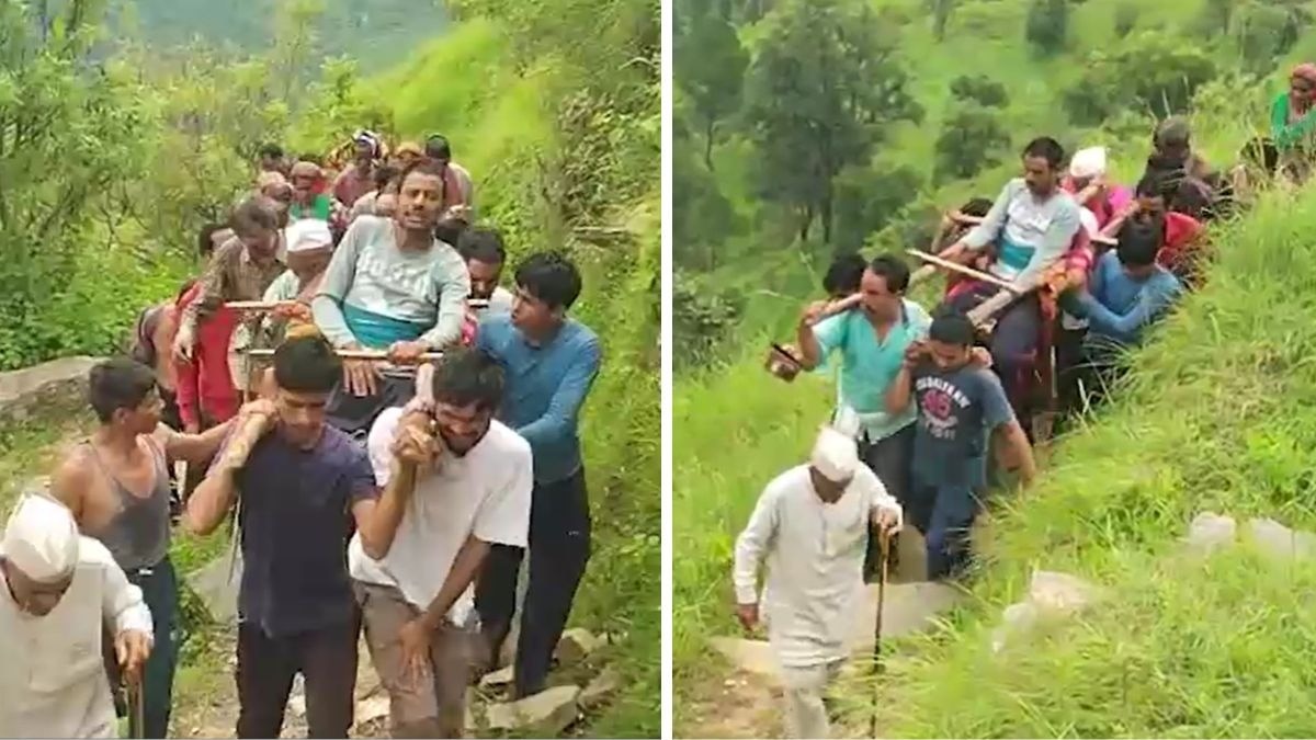 सड़क नहीं होने से ग्रामीणों में आक्रोश.(Photo: Ankit Sharma/ITG)