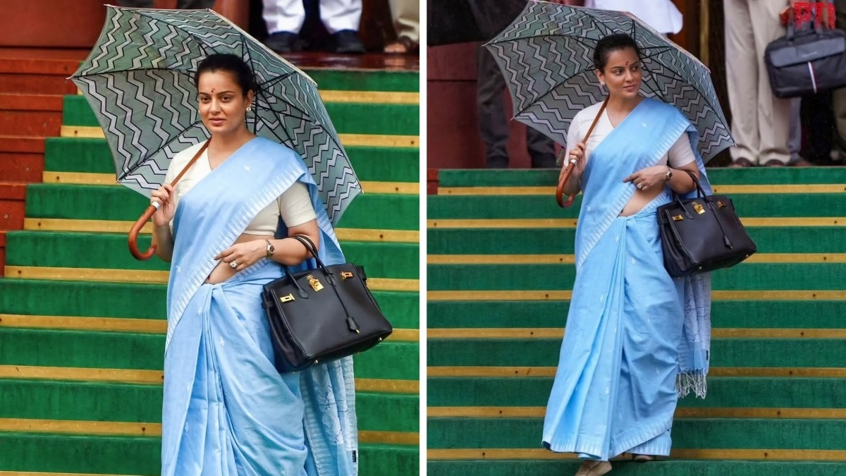 कंगना का संसद लुक वायरल. (Photo: PTI)