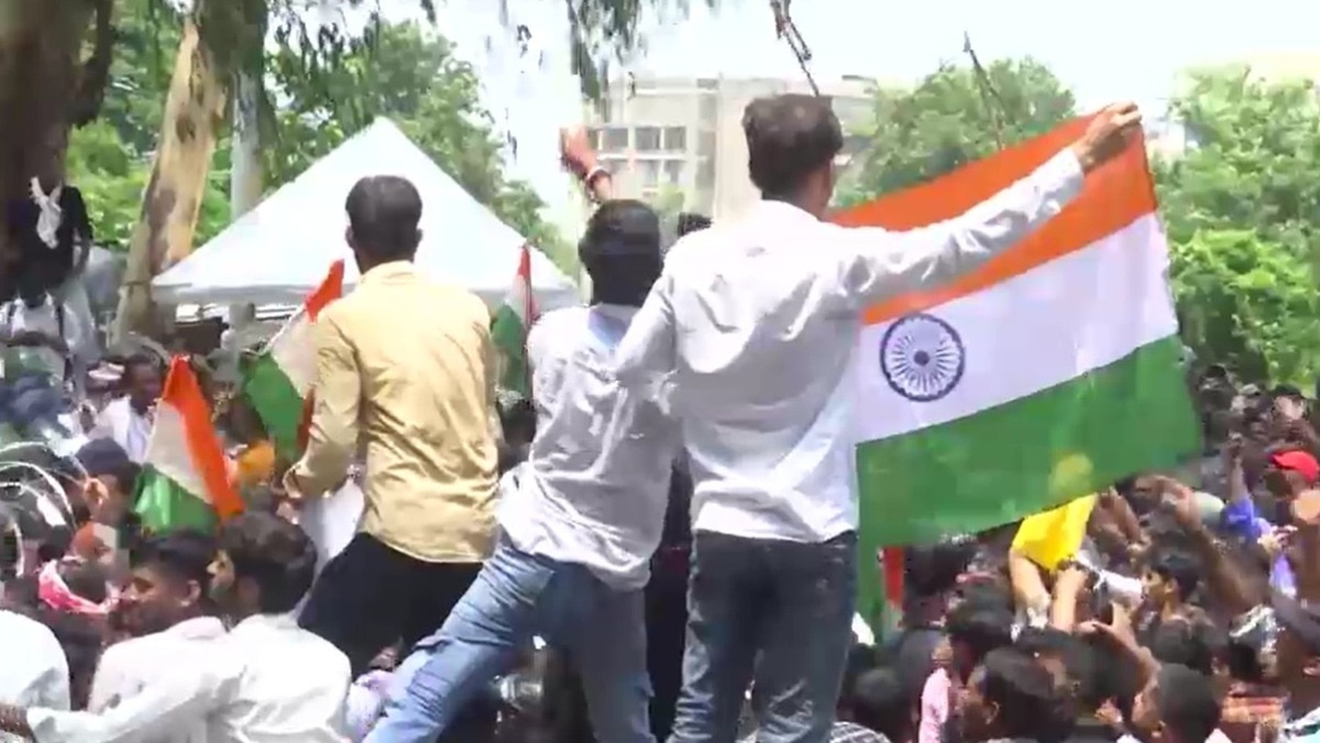 रांची में छात्रों का विरोध प्रदर्शन (Photo-ITG)