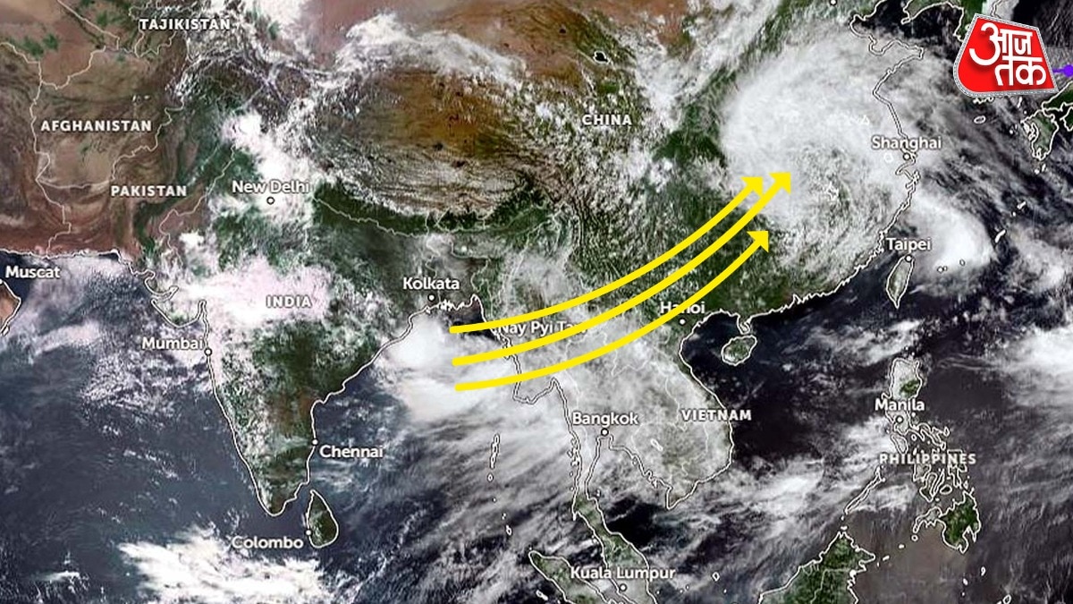 डॉल्फिन तूफान से बंगाल की खाड़ी में मौजूद नमी को खींच लिया है. (Photo: Zoom Earth/ITG)