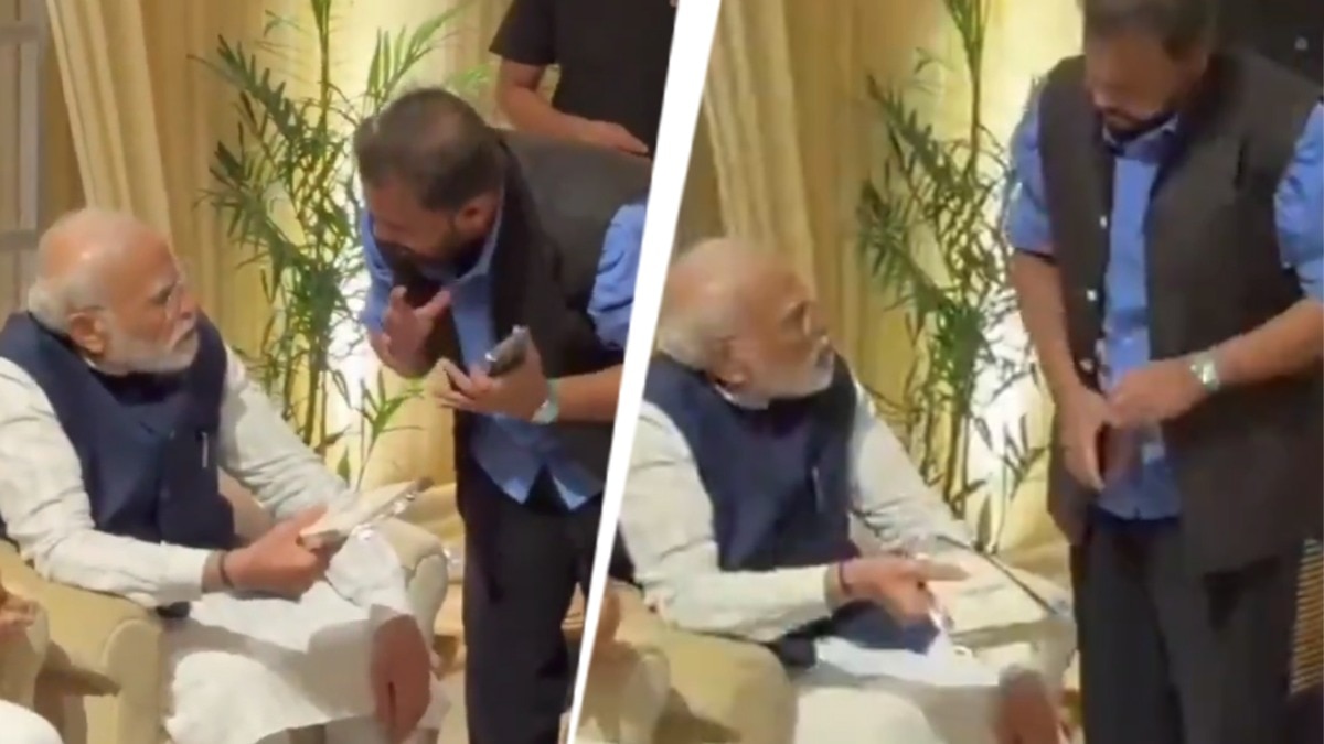 नमस्कार कर PM को दिखाने लगा मोबाइल... सुप्रिया सुले की बेटी के रिसेप्शन में किससे मिले मोदी?