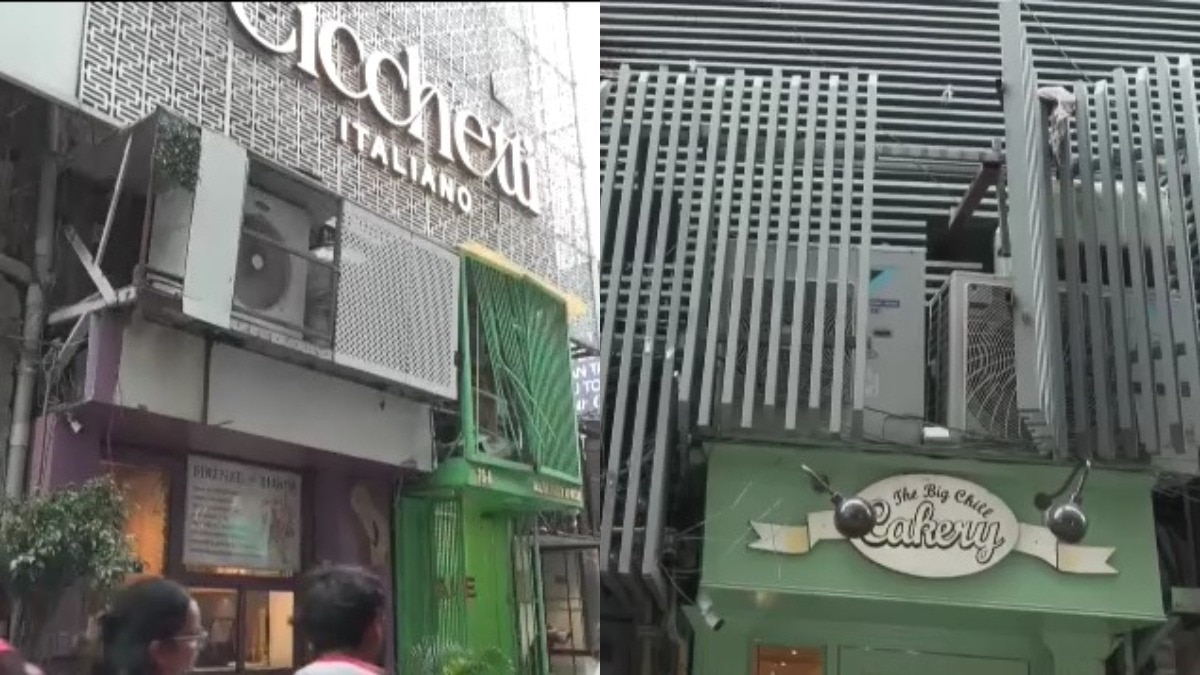 खान मार्केट में साइन बोर्ड हटाने की कार्रवाई की गई. (Photo- ITG(