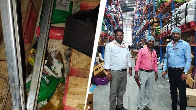 जेप्टो वेयरहाउस में मिला कचरा और खुले पैकेटें, फूड सेफ्टी विभाग की छापेमारी में बड़ा खुलासा