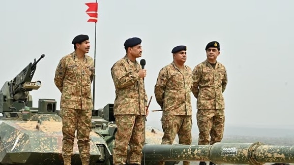 Pakistan army chief Asim Munir with other top officers. (Photo: Reuters)