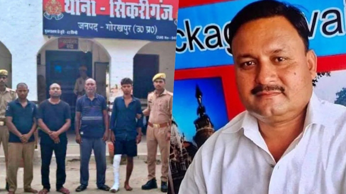 Police action in the Gorakhpur contractor murder case (Photo: Screengrab)