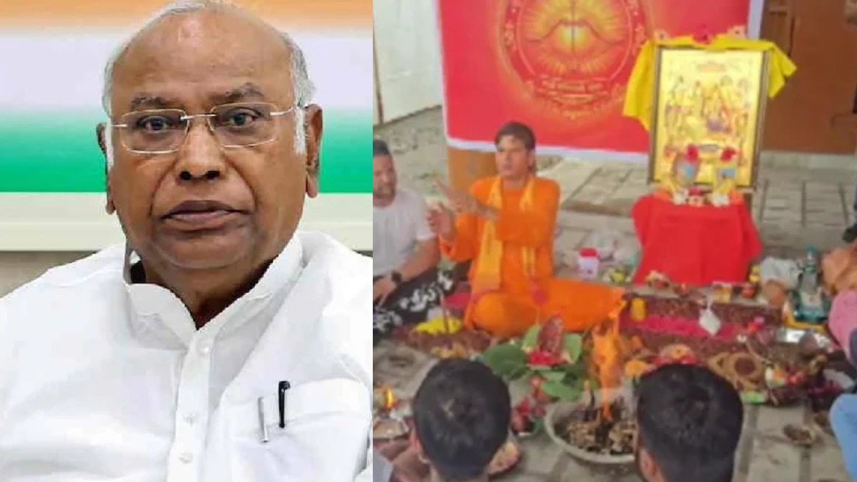 मल्लिकार्जुन खड़गे की रैली के बाद श्रीराम सेना ने रामलीला मैदान में कराया यज्ञ (Photo-Screengrab)