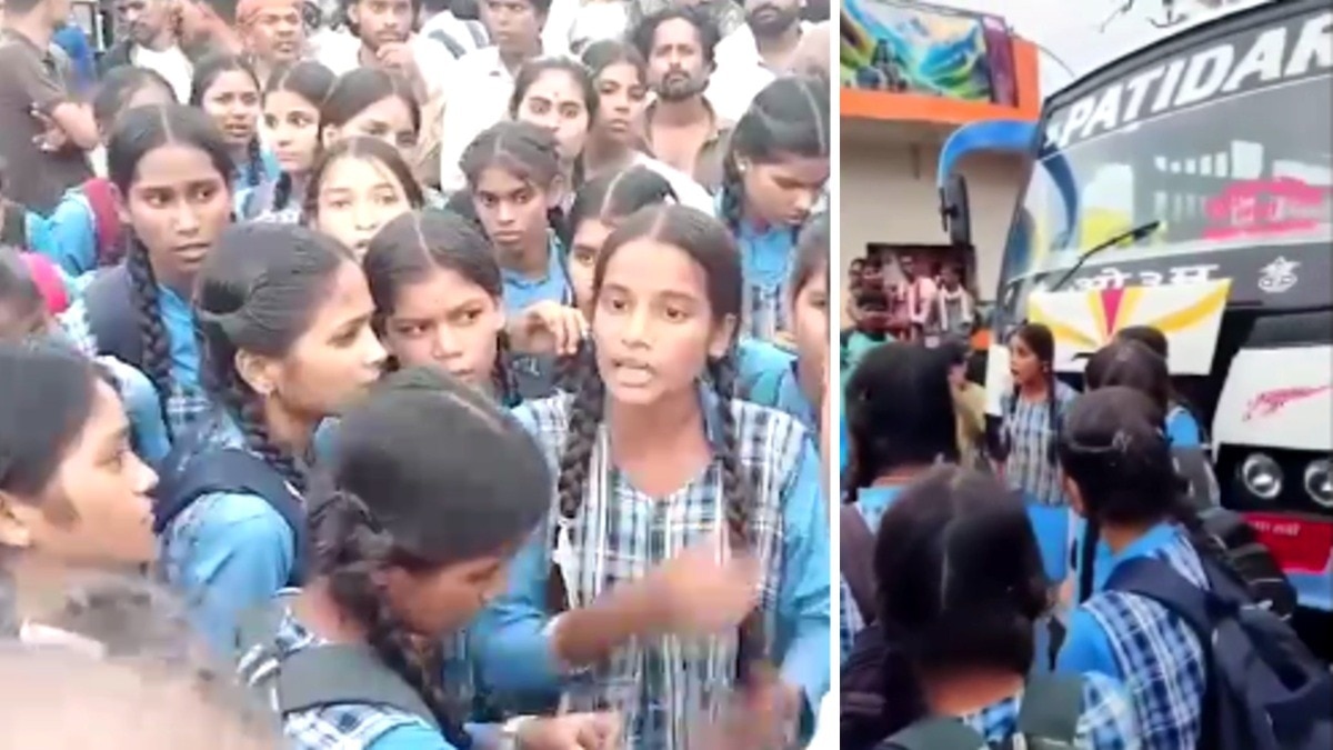 MP के सिरोंज में छात्राओं के विरोध के बाद एक्शन.(Photo:Screengrab)