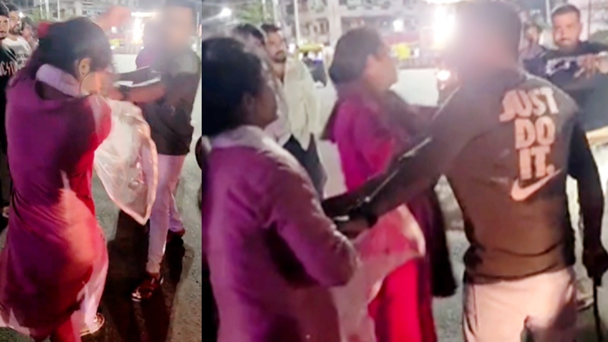 भोपाल में 'पति, पत्नी और वो' का हाईड्रामा.(Photo: video screengrab)