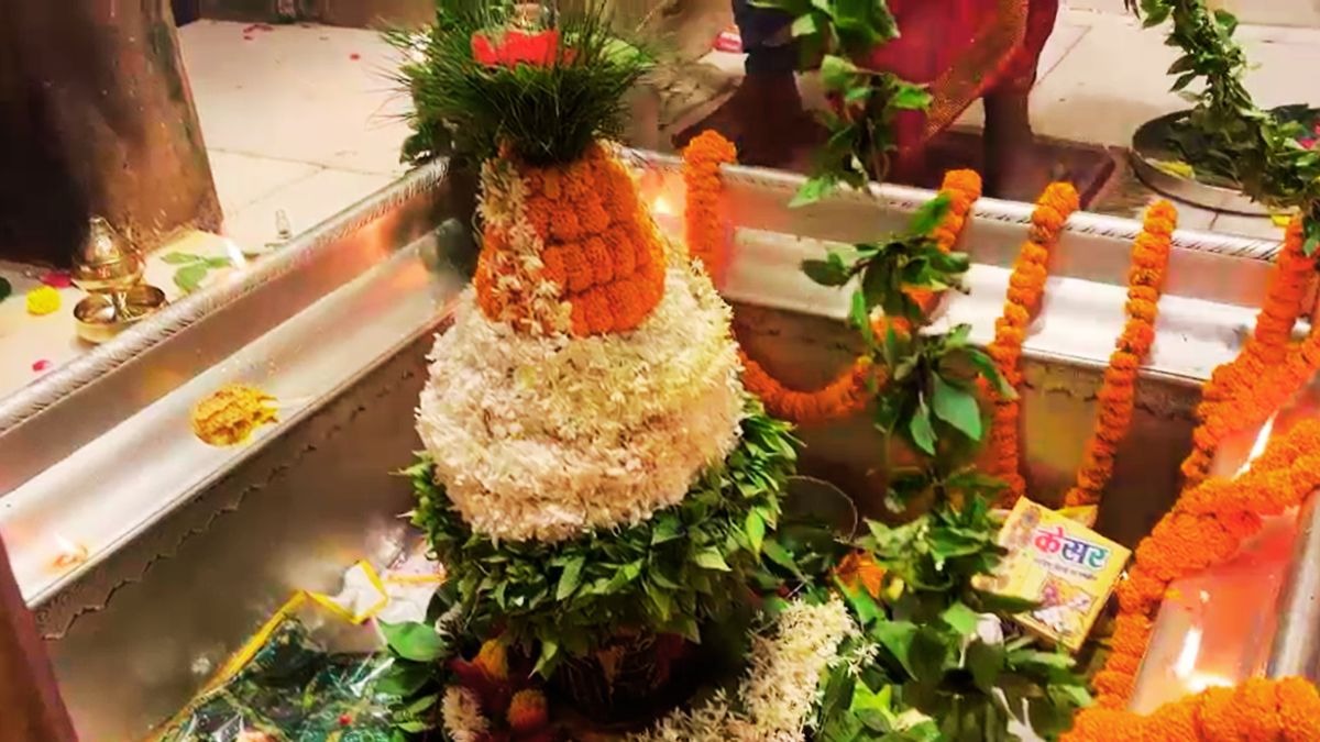 बाबा विश्वनाथ के दरबार में फूलों के जरिए नजर आया तिरंगा. (Photo: Screengrab)