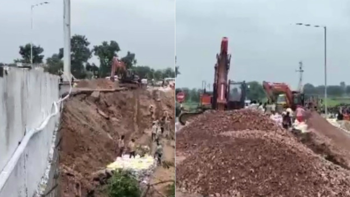 बारां में ब्रिज की दीवार का एक हिस्सा गिरा
