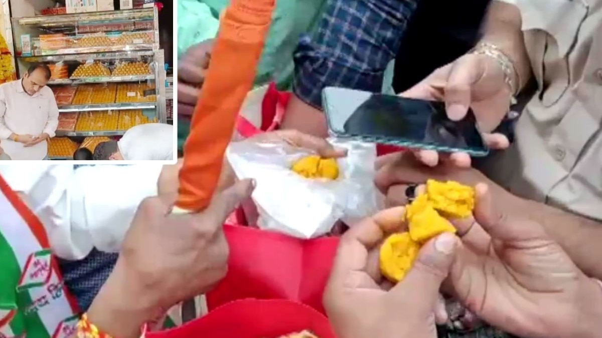स्वतंत्रता दिवस पर सोनगुराड़िया गांव के स्कूल में बंटे कीड़े वाले लड्डू.(Photo:ITG)