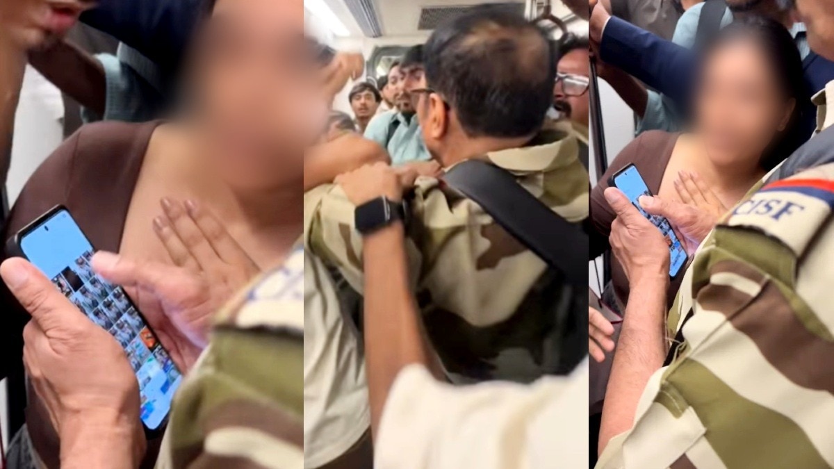 यात्रियों के विरोध के बाद CISF जवान पर कार्रवाई.(Photo:Screengrab)