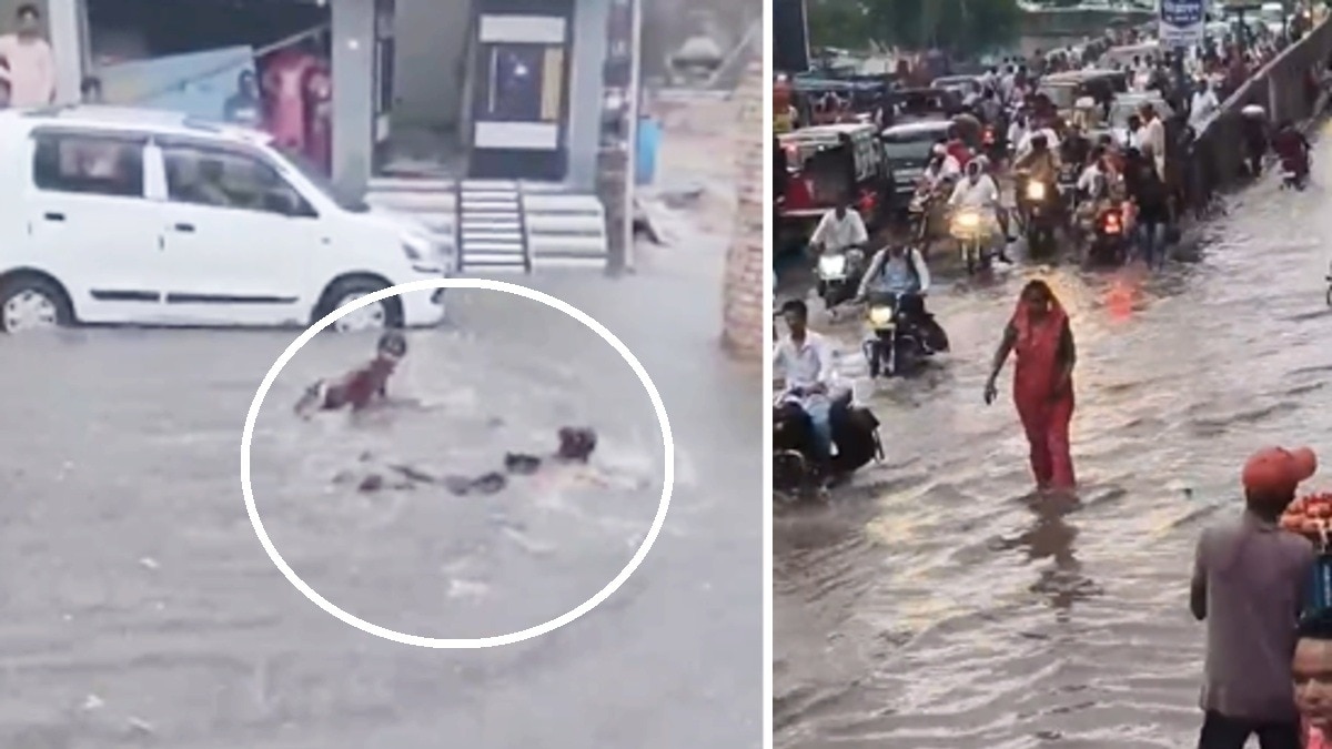 बारिश ने खोली ड्रेनेज सिस्टम की पोल.(Photo:Screengrab)