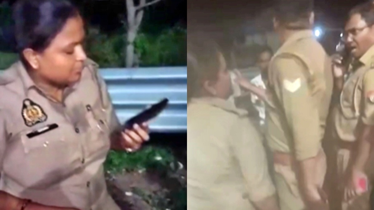 इंस्पेक्टर और महिला सिपाही के बीच फोन पर नोकझोंक (Photo- Screengrab)
