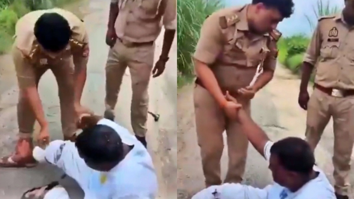 एनकाउंटर के बाद इटावा पुलिस का वीडियो वायरल (Photo- Screengrab)
