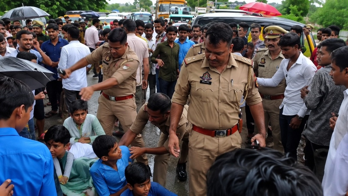 उत्तर प्रदेश के महोबा में Gen-अल्फा के प्रदर्शन के दौरान पुलिस की बदसलूकी की वीडियो सामने आया है