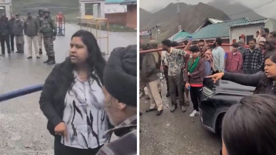 Gen-Z महिला जवानों के साथ सड़क बंद को लेकर बहस करती नजर आई थी. (Photo- Screengrab)