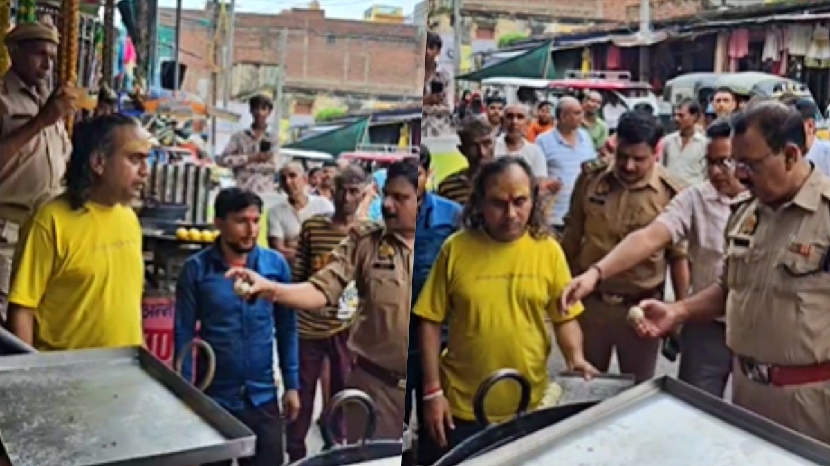 हमीरपुर में मिठाई की चेकिंग के दौरान का वीडियो वायरल (Photo- Screengrab)