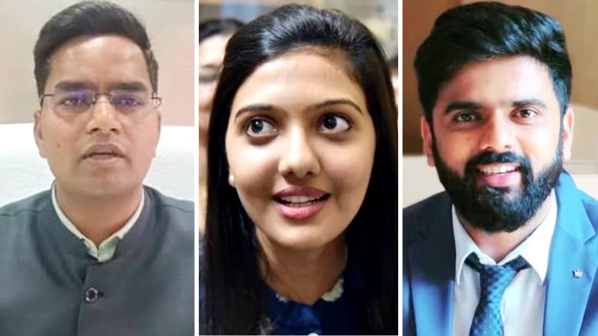 बाएं से IAS संघप्रिय, सृष्टि देशमुख और नागार्जुन बी गौड़ा.(File photo:ITG)