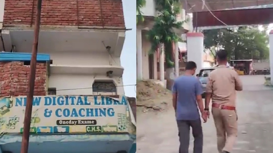 आरोपी को पकड़कर ले जाती पुलिस. (Photo: Screengrabs)