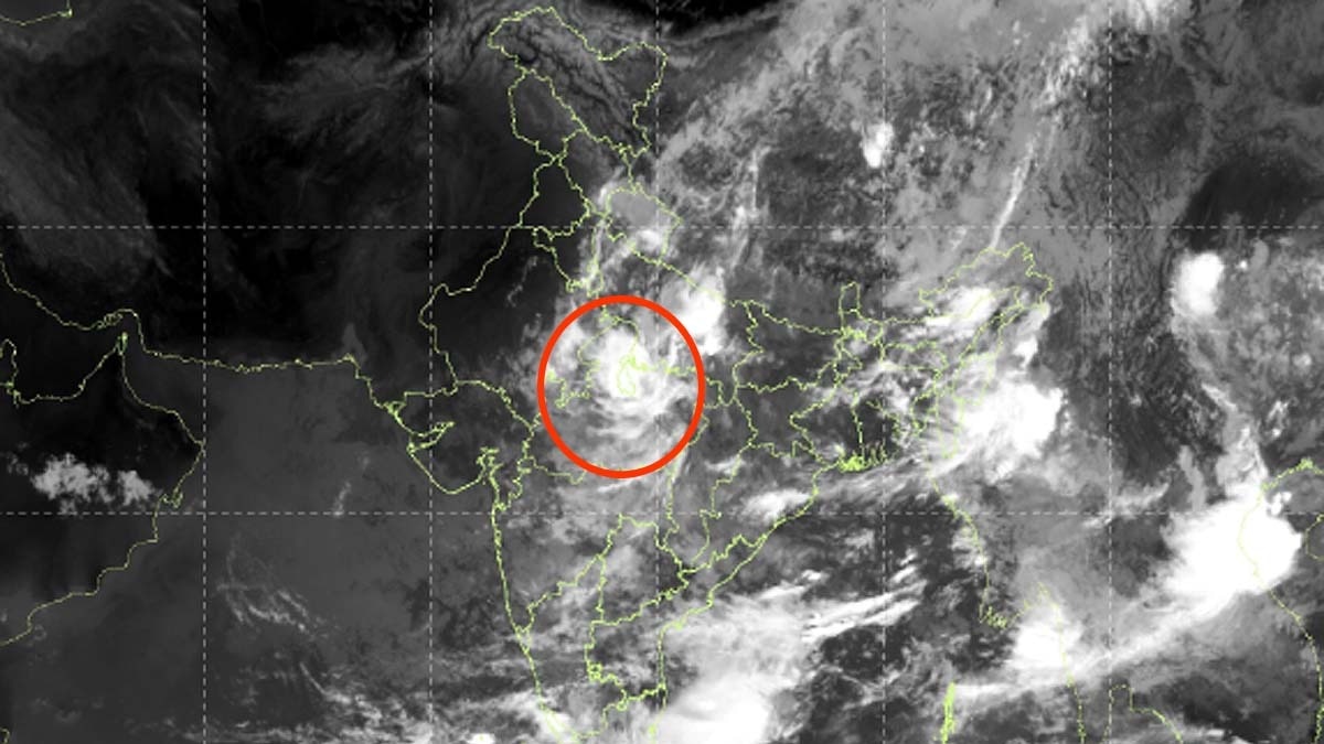 मध्य भारत के ऊपर बादलों का घेरा बना हुआ है. जिससे कई इलाकों में बारिश होने की संभावना है. (Photo: IMD)