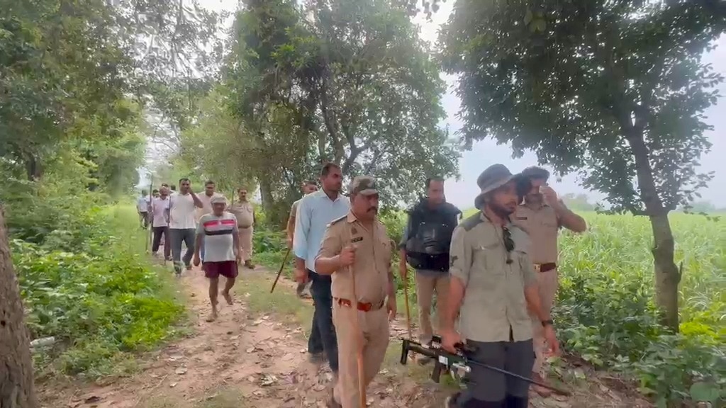 तेंदुए के रेस्क्यू की कोशिश करती वन विभाग की टीम. (Photo: ITG)
