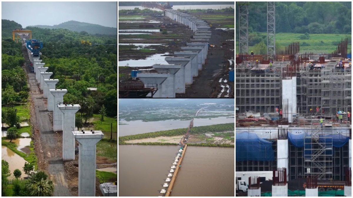 Work is also proceeding at a rapid pace on the 135-km elevated section of the bullet train project in Maharashtra