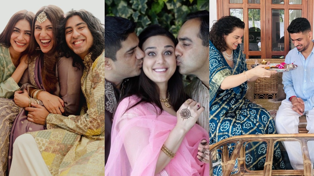 बॉलीवुड सितारों का रक्षाबंधन (Photo: x/@realpreityzinta/@KanganaTeam/@mrunal0801))