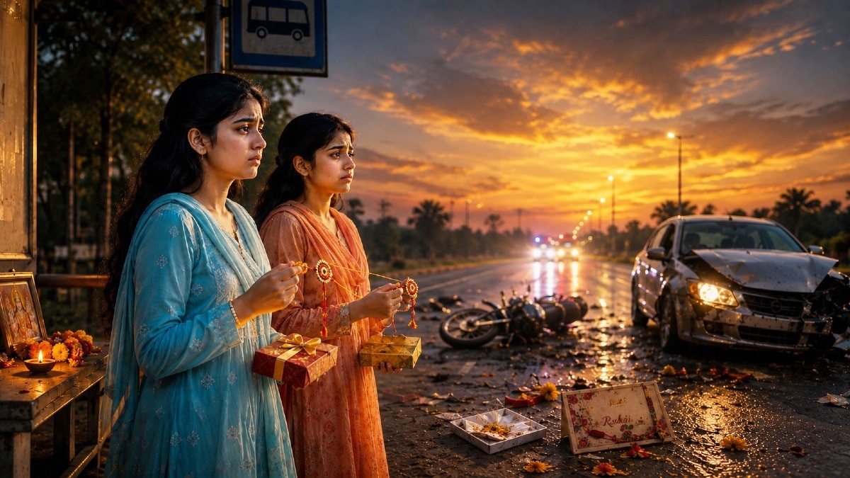 फरीदाबाद में अनियंत्रित फॉर्च्यूनर की टक्कर से परिवार उजड़ा.(Photo: AI Generated)