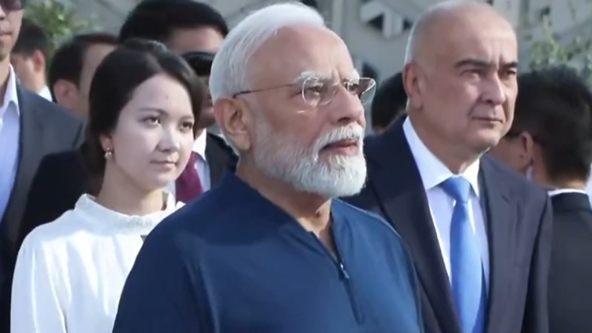 उज्बेकिस्तान में पीएम मोदी (Photo: X/ANI Screengrab)