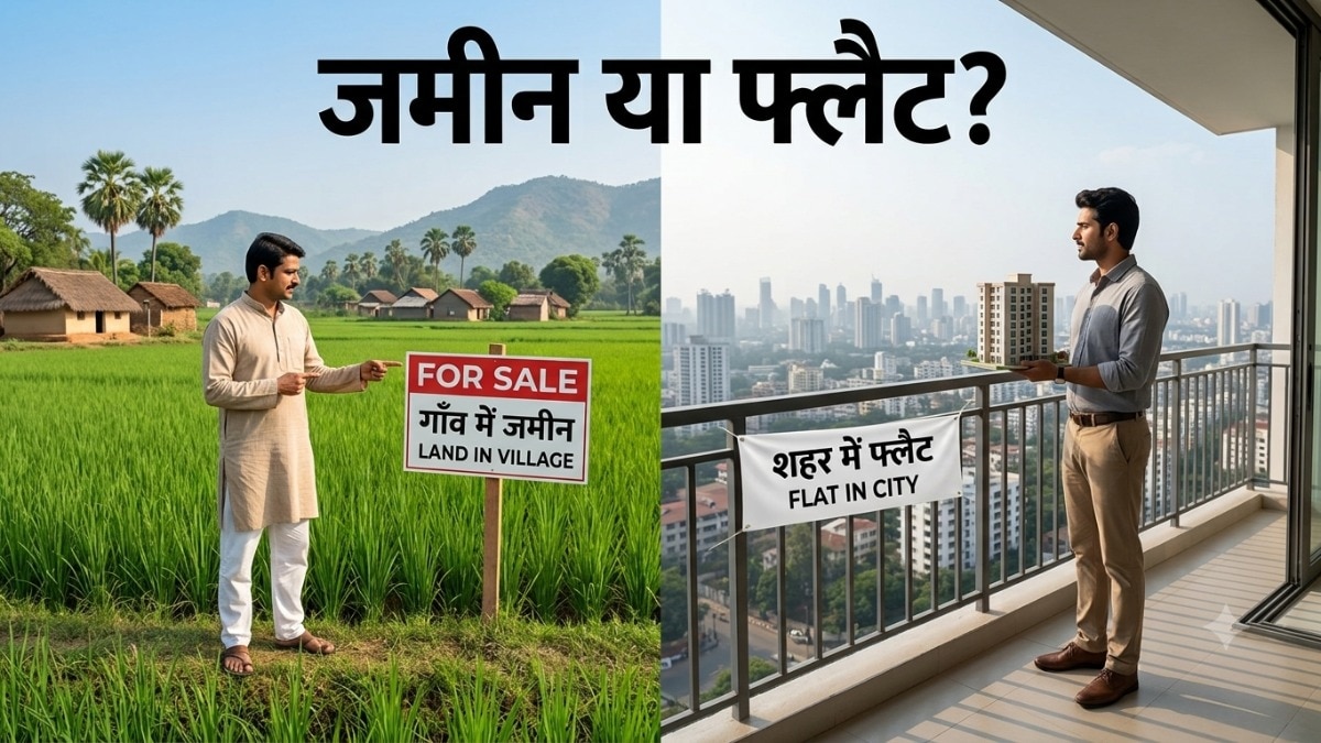 गांव में जमीन खरीदें या शहर में फ्लैट... कहां फायदे का सौदा. (Photo: AI)