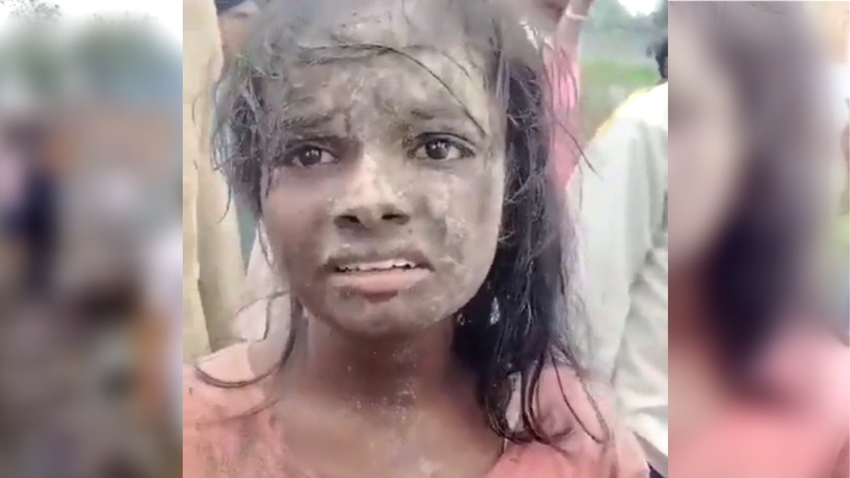 रोते हुए बच्ची ने सुनाई आपबीती.(Photo:ITG)