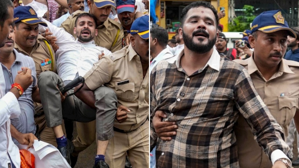 बीजेपी युवा मोर्चा-मनसे कार्यकर्ता भिड़े (Photo: PTI)