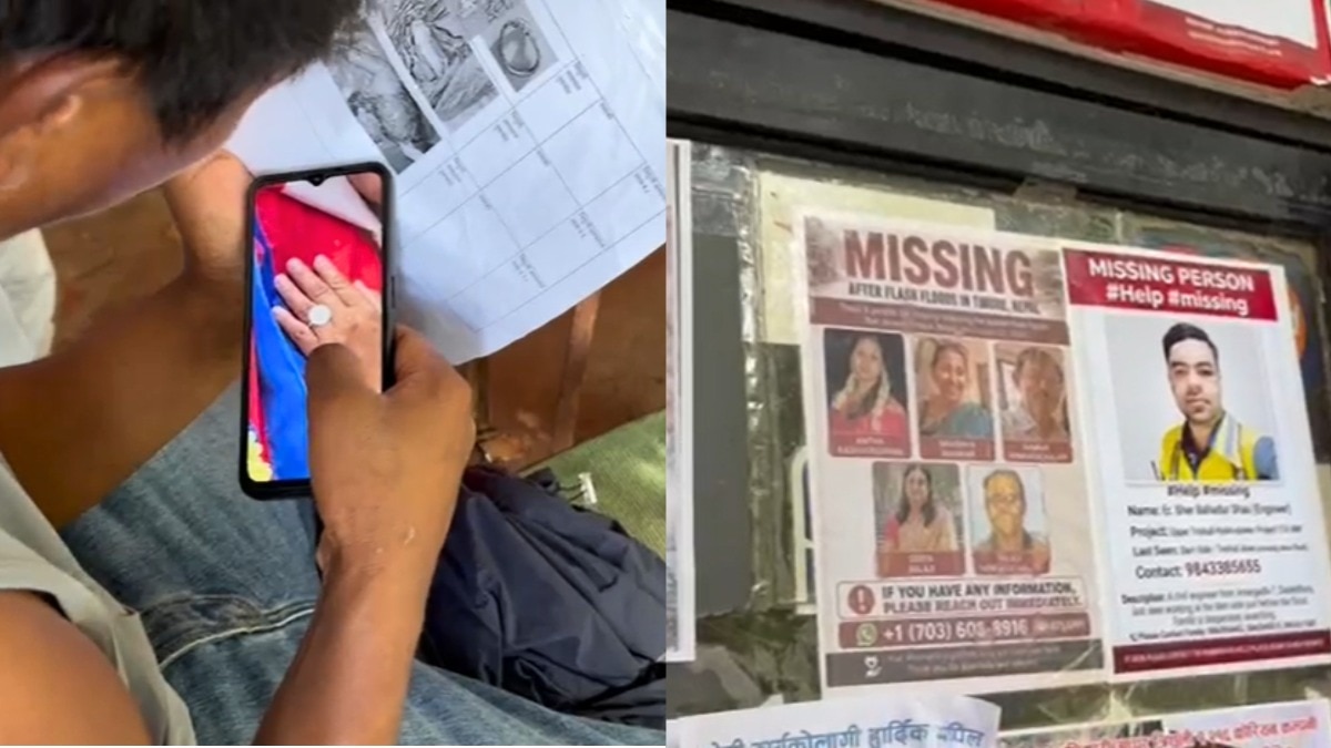 नेपाल में लोग तस्वीरों में शरीर के टुकड़ों से अपनों की पहचान कर रहे. (Photo- ITGD)
