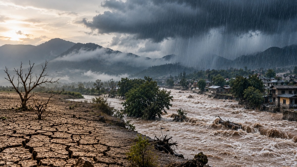 आखिर कम बारिश के बीच बाढ़ की स्थिति कैसे बन रही है (Photo: AI generated)
