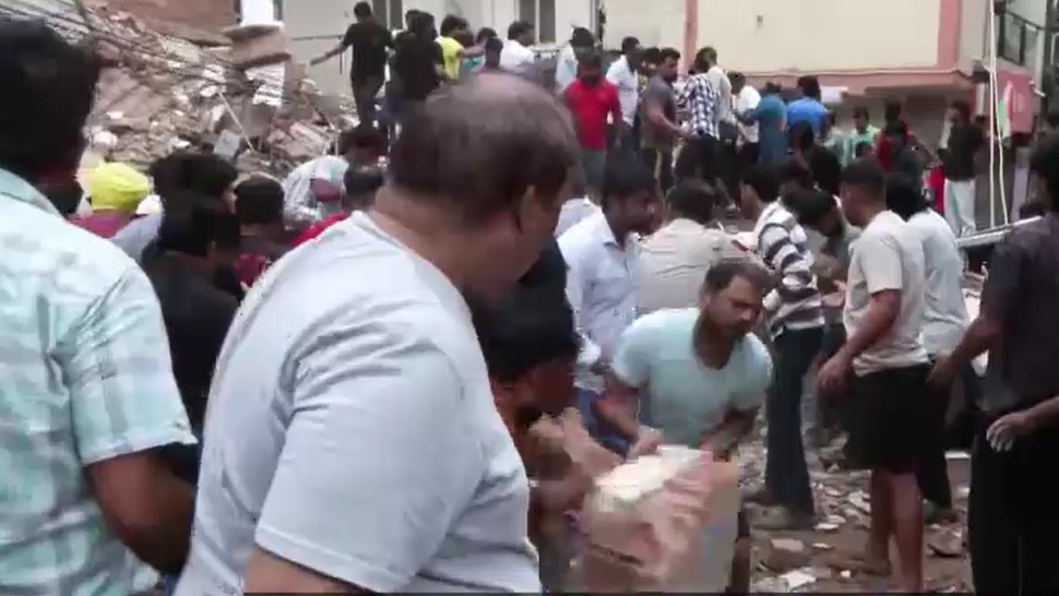 Rescue After Building Collapse In Satya Niketan