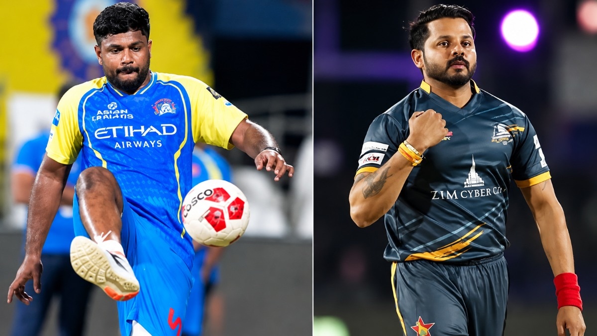 संजू सैमसन और एस श्रीसंत के बीच अचानक क्या हुआ? (Photo: PTI/Zim Afro T10)