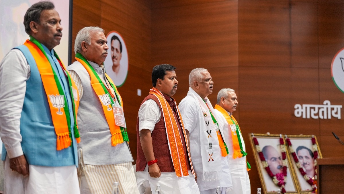 विनोद तावड़े, नितिन नवीन और बीएल संतोष की तिकड़ी (Photo-PTI)