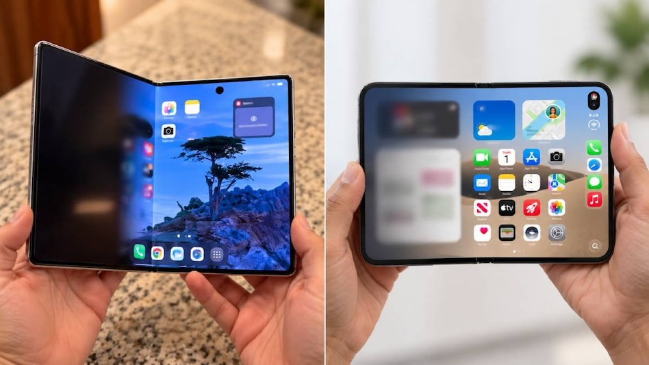 Galaxy Z Fold 8 पर फोल्डिंग प्रभाव का प्रदर्शन iPhone Duo के फ़ंक्शन की नकल करता है