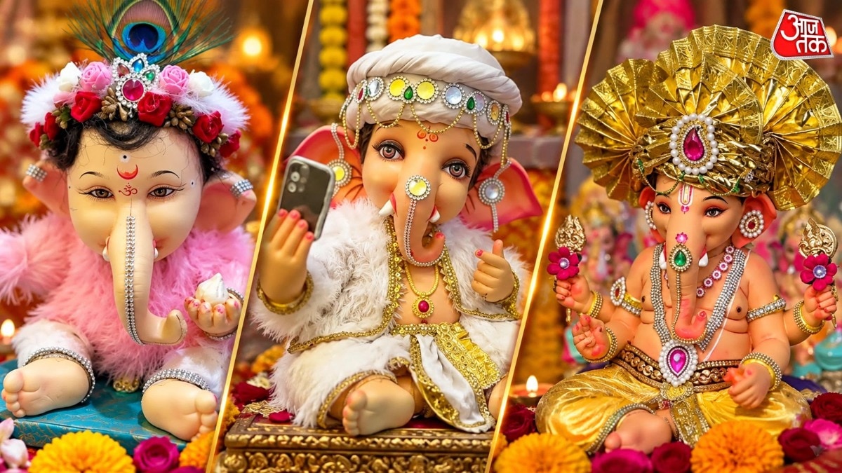 इन दिनों बाजार गणपति जी की अलग-अलग स्वरूप की प्रतिमाओं से गुलजार है. (Photo: ITG)