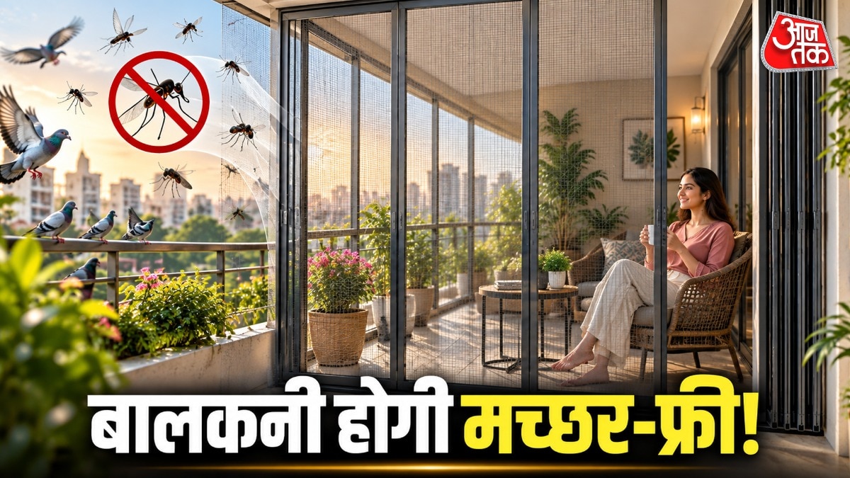 Sliding mesh doors offer stylish mosquito protection for Indian balconies