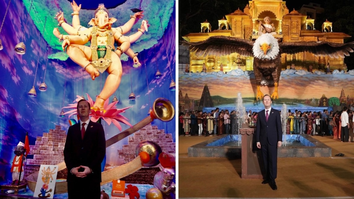 लालबागचा राजा के दर्शन करते सर्जियो गोर. (Photo: X/@USAmbIndia)