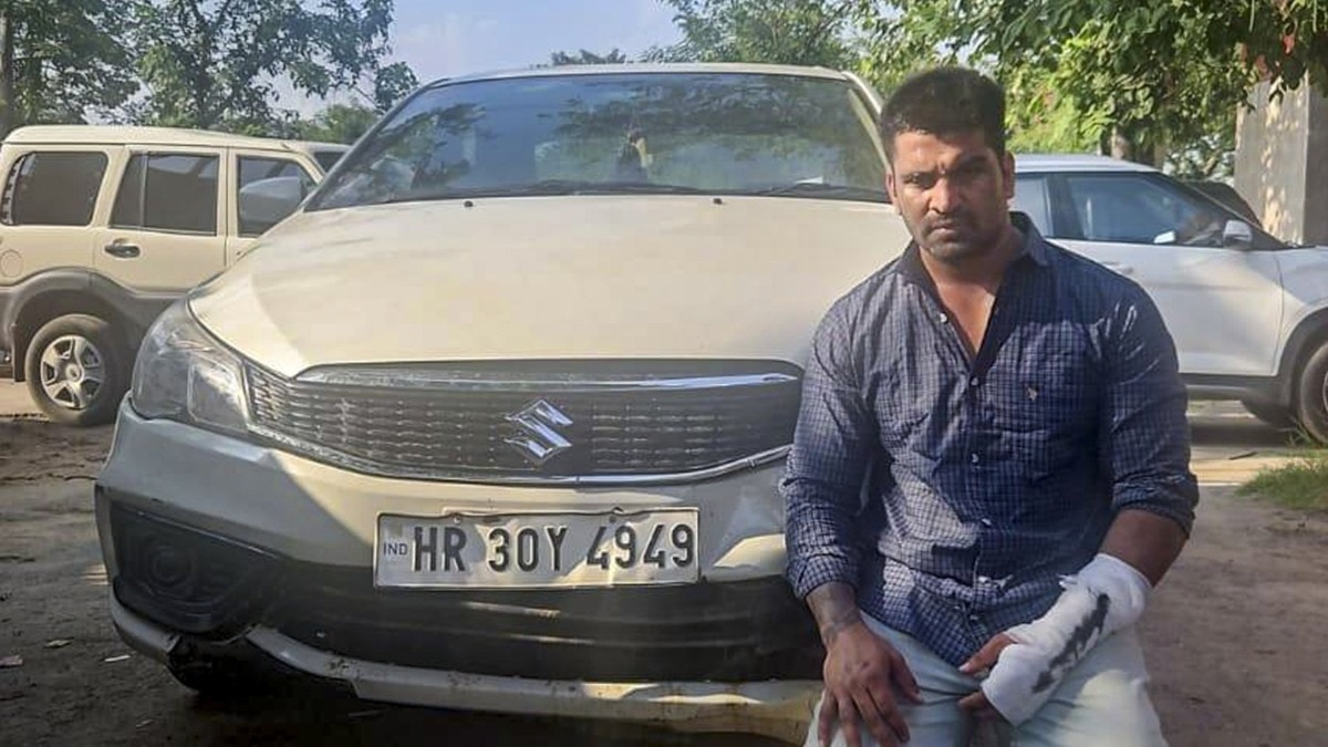 गुरुग्राम हिट-एंड-रन मामले में मुख्य आरोपी कल्याण बैंसला गिरफ्तार.(Photo- ITG)