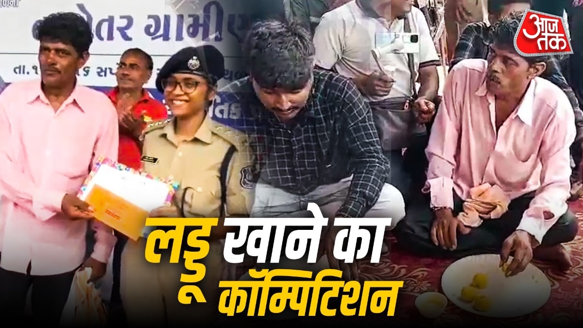 Laddu Eating Contest at World-Famous Tarnetar Rural Olympics Event 