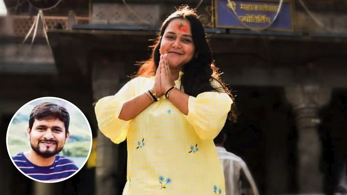 कानपुर के शुभम द्विवेदी की पत्नी ऐशान्या ने जन्मदिन पर महाकाल के दर्शन किए (Photo @ insta aishanya_19)