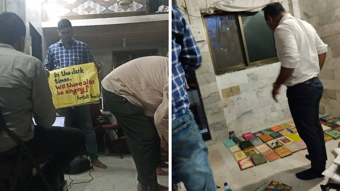 एक्टिविस्ट के घर सिविल ड्रेस में पुलिस पहुंची थी. (Photo- FB/Harshada Borade)