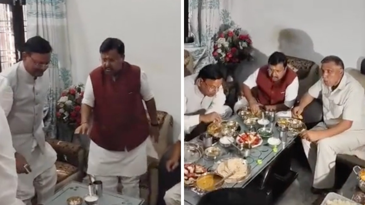 नितिन नवीन ने सहारनपुर दौरे के दौरान दलित कार्यकर्ता के घर भोजन किया (Photo: ITG)