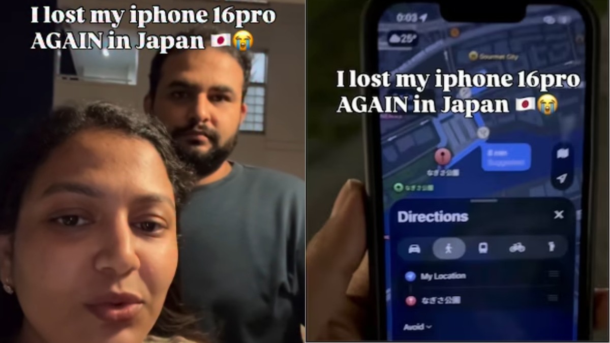 प्रगति ने दूसरे फोन से एप्पल के फाइंड माई फीचर की मदद ली (Photos: @lucknowiinjapan/Instagram)