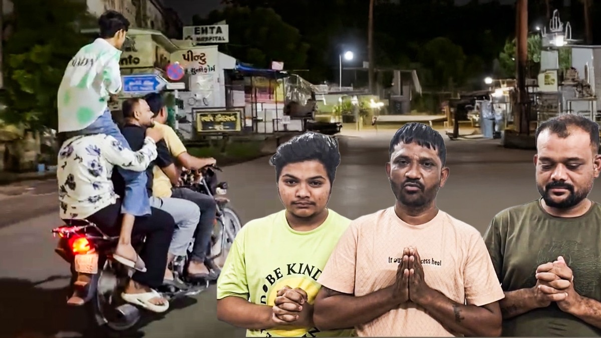 Ahmedabad- Four friends were riding a motorcycle