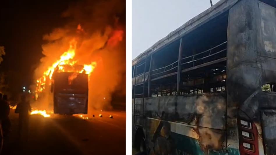 स्लीपर बस में भीषण आग हादसे में यात्रियों ने ड्राइवर पर वार्निंग को अनसुना करने का आरोप लगाया है. (Photo-ITG)